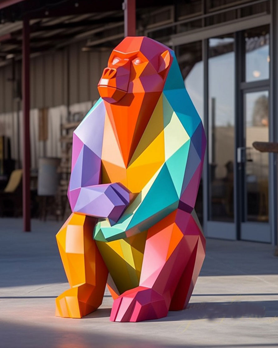 Sculpture de gorille en fibre de verre